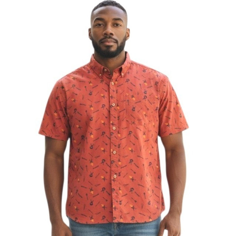 Duluth Trading Co Men's size 2XL Relaxed Fit Barbecue Button Down‎ Casual Shirt